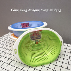 Bộ rổ chậu có nắp đậy tiện dụng