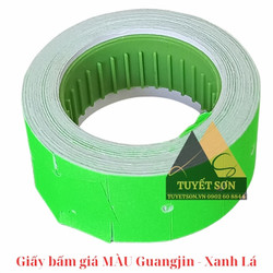 Giấy bấm giá MÀU Guangjin - Xanh Lá - 10 cuộn/ Cây