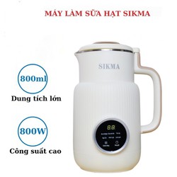 Máy làm sữa hạt SIKMA công suất cao 800W, dung tích 800ml có hẹn giờ và giữ ấm, nhiều tính năng