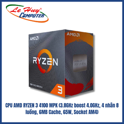 CPU AMD RYZEN 3 4100 MPK (3.8GHz boost 4.0GHz, 4 nhân 8 luồng, 6MB Cache, 65W, Socket AM4)