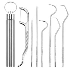 [MẪU MỚI ]Bộ dụng cụ vệ sinh răng inox 8 món đa năng