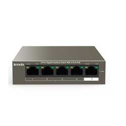 Switch PoE Tenda TEG1105P (63W - 5P 100Mbps với 4 port Gigabit)