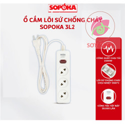 Ổ cắm điện ổ điện chịu tải 2200W SOPOKA 3L2 công tắc an toàn