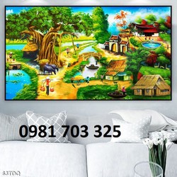 Tranh gạch 3D đẹp đồng quê trang trí