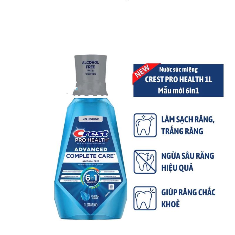 Nước súc miệng Crest Pro Health Advanced 1L của Mỹ (Mã SP: NSM Crest Pro Health 1lit)