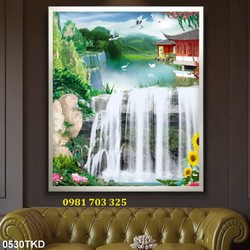 Tranh gạch men đẹp 3D khổ dọc trang trí