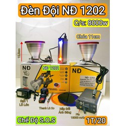 Đèn đội đầu NĐ-1202/1203, công suất 8000W / 9000 W, chip led T6 siêu sáng, cho tầm chiếu sáng mạnh và xa