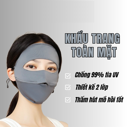 SET 2 Khẩu Trang Toàn Mặt Chống 99 Tia UV Khẩu Trang Chống Nắng Ninja Che Trán Hai Lớp Chống Nắng UPF 50 Thấm Hút Mồ Hôi