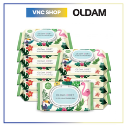 Combo Khăn Ướt Oldam Bidet Có Thể Phân Hủy - Loại Dành Cho Trẻ Em (10 Gói x 62 Miếng)