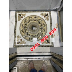 Gạch thảm cầu thang hoa văn trống đồng 60x60cm