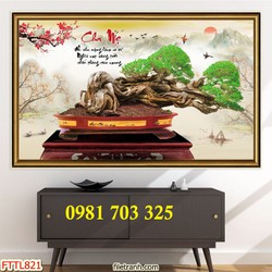 Tranh gạch men đẹp 3D trang trí hoa mai