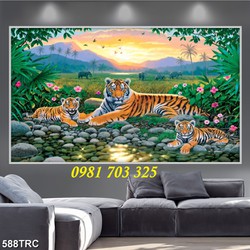 Tranh gạch men đẹp 3d hổ