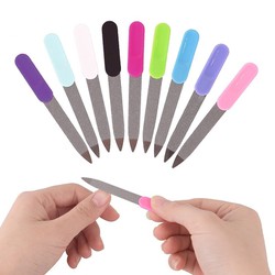 SET 03 cái Dũa móng tay Kim loại đầu nhọn cán nhựa chuyên dụng kích thước 9cm