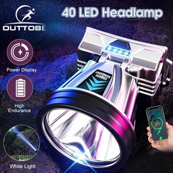 Đèn led Đội Đầu Siêu Sáng Chống Thấm Nước Công Suất Cao Có Thể Sạc Lại Tiện Dụng(ánh sáng trắng)