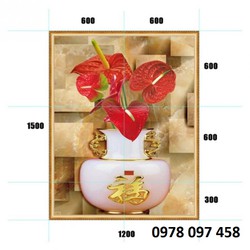 Tranh dán tường họa tiết bình hoa