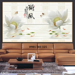 Tranh gạch men đẹp 3d hoa trang trí