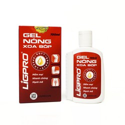 Gel nóng xoa bóp Ligpro, chai 100ml