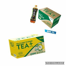 Thùng 24 chai trà ô long Tea Plus 450ml