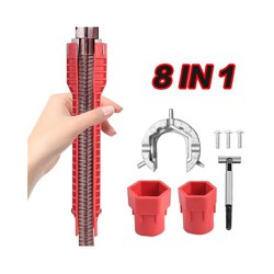 Cờ Lê Đa Năng 8 Trong 1 Tháo Lắp Những Góc Hẹp Như Bồn Rửa Vặn Đai Ốc Dây Cấp Tiện Dụng