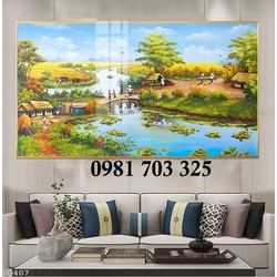Tranh gạch men đẹp 3d đồng quê