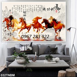 Gạch ốp tường bát mã trang trí 3d