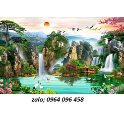 Tranh gạch 3d phong cảnh sơn thủy hữu tình - 57887CV