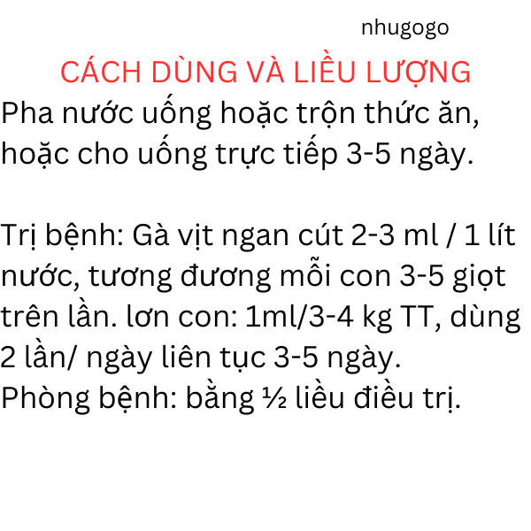 Hình ảnh Nanocoli 50ml cầu trùng ruột non, phân trắng, khô chân