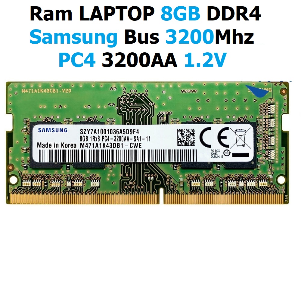 Hình ảnh Ram LAPTOP 8GB DDR4 Samsung Bus 3200Mhz PC4 3200AA 1.2V Dùng Cho Máy Tính Xách Tay - Mới Bảo hành 36 tháng