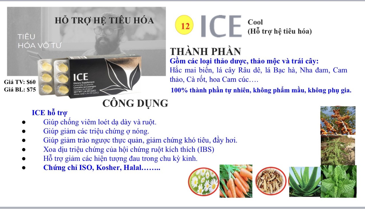 Hình ảnh Viêm ngậm hỗ trợ tiêu hóa APLGO - ICE – 30 viên/hộp