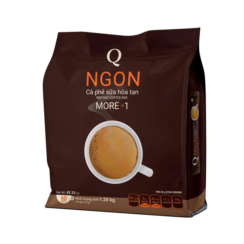 Cà phê sữa Ngon Trần Quang bịch 1.2Kg (60 gói nhỏ 20g) Coffee Cafe (Mã SP: CPSNBLTQ19)