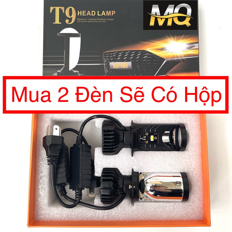 Hình ảnh ( Chính Hãng ) Đèn led bi cầu mini T9 bản cao cấp 2024 có Ốc Chỉnh chân h4 ( giá 1 đèn BH : 12 tháng )