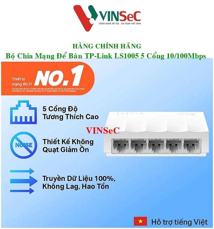 Hình ảnh Bộ Chia Mạng Switch Để Bàn TP-Link LS1005 5 Cổng 10/100Mbps