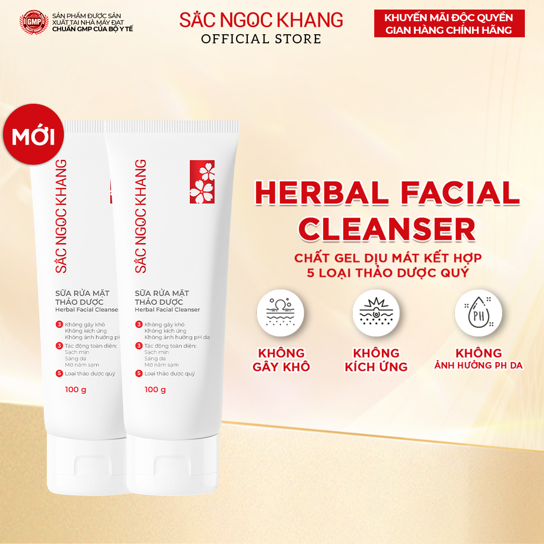 Combo 2 sữa rửa mặt thảo dược Sắc Ngọc Khang 100g