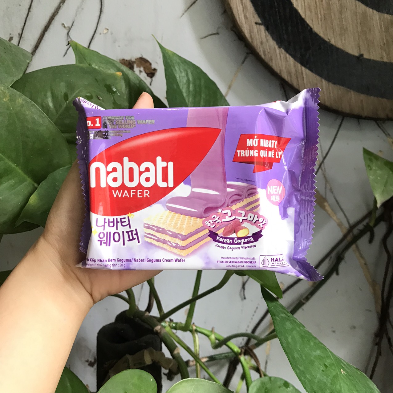 Hình ảnh [New Nabati] Bánh Kem Xốp Nhân Kem Khoai Lang Nabati Goguma Cream Wafer (Gói 50g)