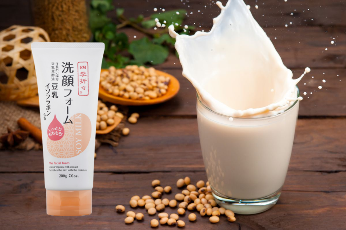 Hình ảnh Sữa rửa mặt dưỡng ẩm Sữa Đậu Nành Shikioriori Soy Milk The Facial Foam 200g Nhật Bản