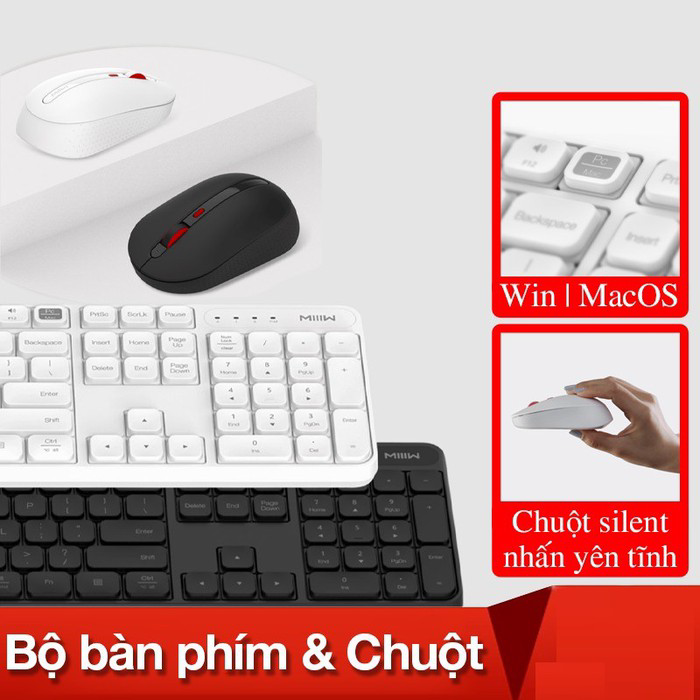 Hình ảnh Trải Nghiệm Làm Việc Im Lặng: Bộ Bàn Phím và Chuột Không Dây MIIIW MWWC01 Silent Version - Sự Lựa Chọn Đáng Tin Cậy Cho Môi Trường Làm Việc Yên Tĩnh