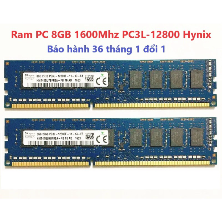 Hình ảnh FLASH SALE -  RAM PC - 8GB DDR3 Hynix 1600MHz PC3L 1.35V Udimm Dùng Cho Máy Tính Để Bàn PC Desktop