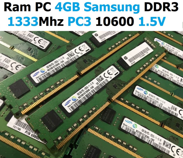 Hình ảnh Ram 4GB DDR3 ( Samsung ) Bus 1333Mhz PC3 10600 1.5V Dùng Cho Máy Tính Để Bàn PC Desktop