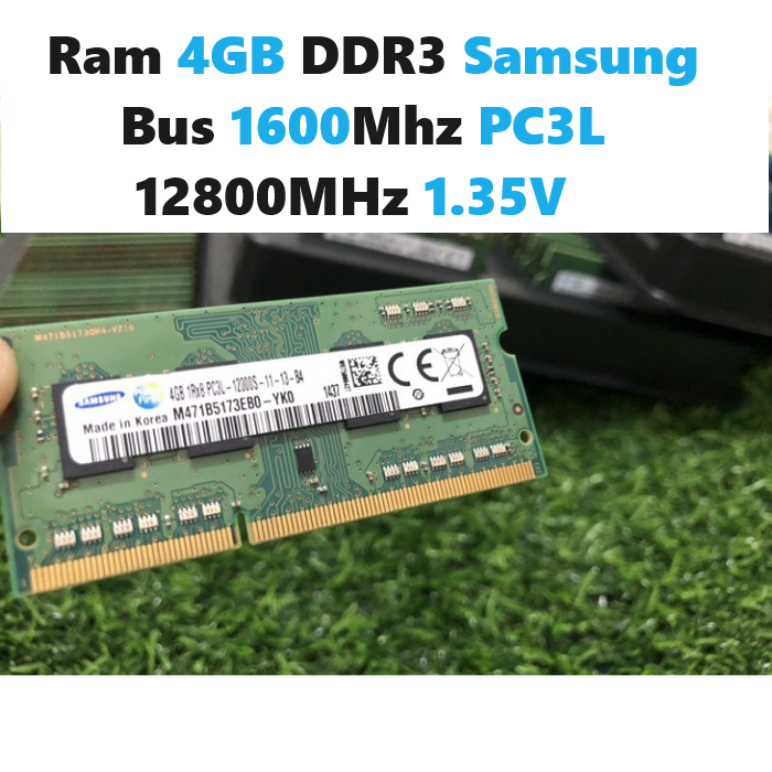 Hình ảnh Ram Laptop Máy tính xách tay 4GB DDR3 Samsung Bus 1600Mhz PC3L 12800MHz 1.35V Dùng Cho Laptop Macbook Máy Tính Xách Tay BH 36T 1 Đổi 1