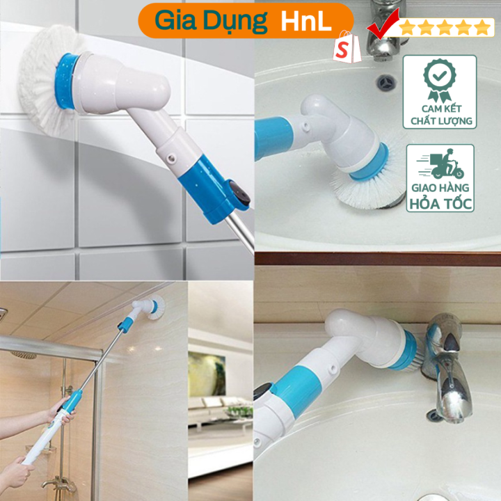 Hình ảnh HnLStore - Chổi Điện Không Dây - Cây Lau Nhà Đánh Bóng 3 Trong 1 Electric Spin Scrubber Machine