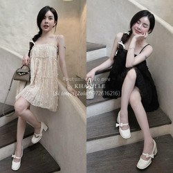 Đầm hai dây babydoll bông gòn dễ thương đi chơi đi tiệc byy CarrotShop