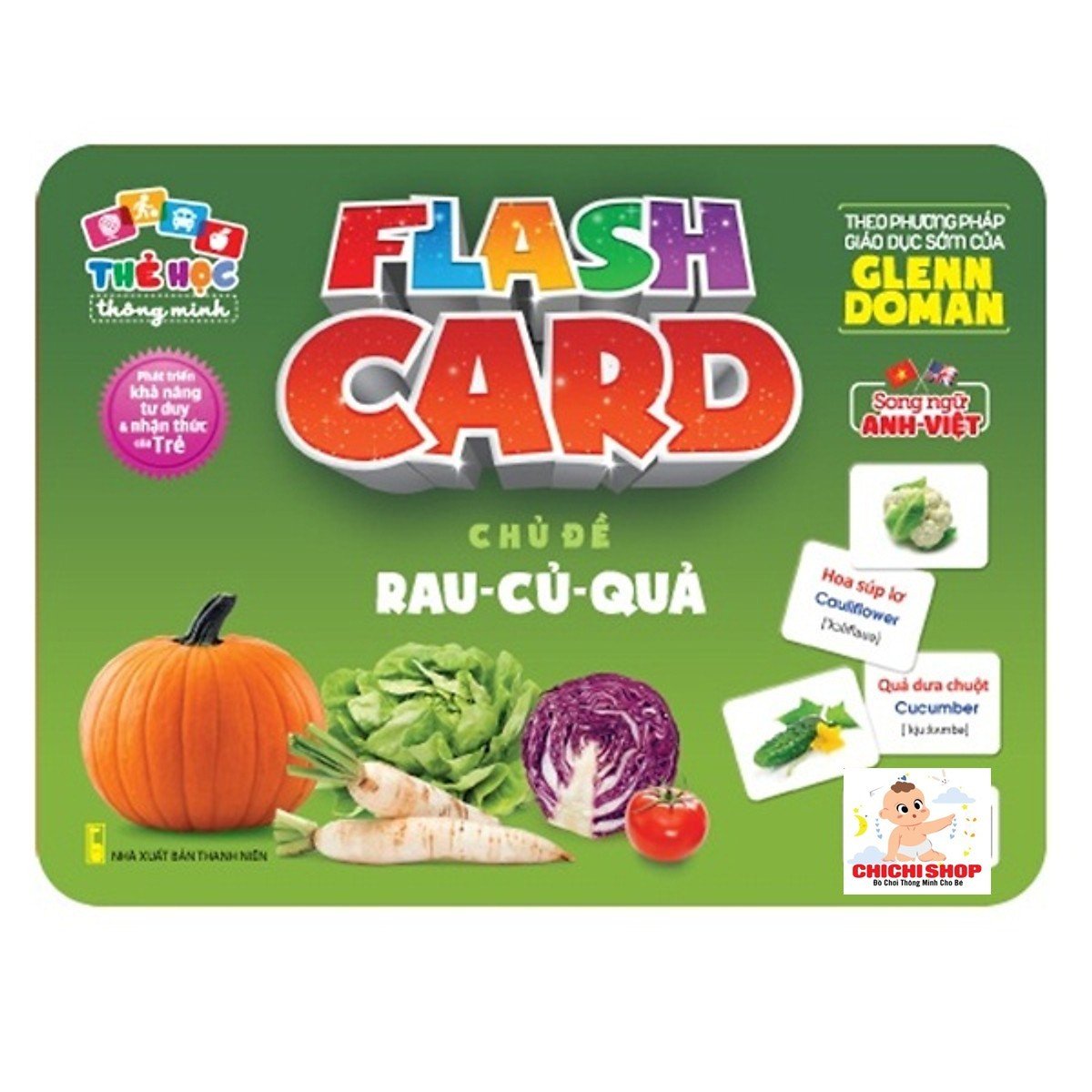 Hình ảnh Thẻ Học Thông Minh Flashcards Song Ngữ Anh - Việt Chủ Đề Rau Củ Quả Cho Bé Khám Phá Thế Giới Xung Quanh