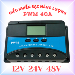 Điều Khiển Sạc Năng Lượng Mặt Trời PWM SOYER TECH 40A 12V/24V/48V XANH