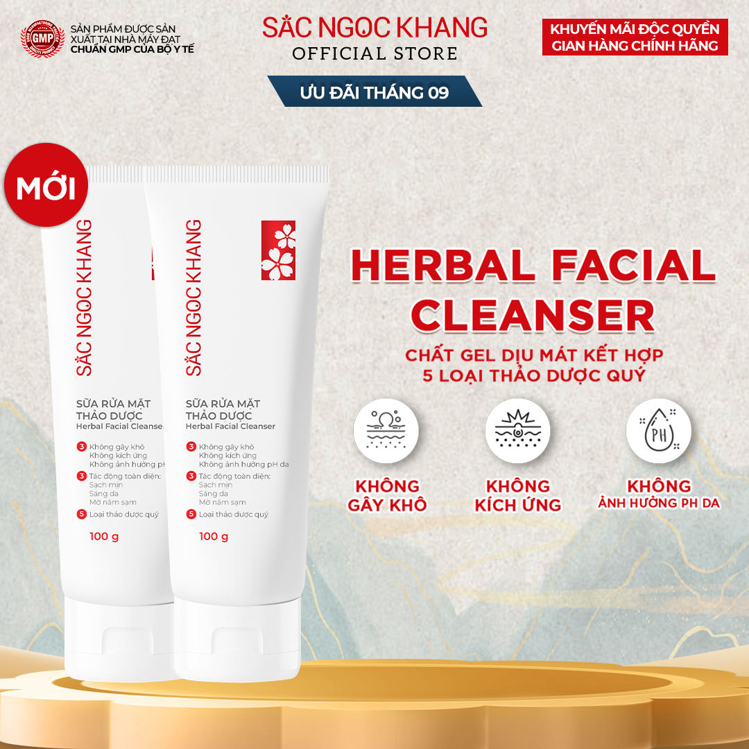 Combo 2 sữa rửa mặt thảo dược Sắc Ngọc Khang 100g