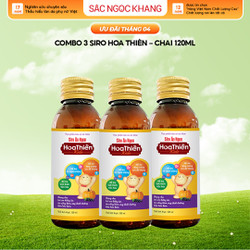 Combo 3 chai Siro Ăn Ngon Hoa Thiên Kids Giúp hỗ trợ và kích thích bé ăn ngon miệng (Chai 120ml)
