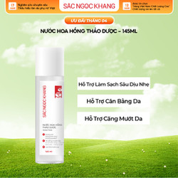 Nước hoa hồng thảo dược Sắc Ngọc Khang sạch mịn sáng da với thành phần 5 loại hoa giúp làm mềm da, ngăn ngừa nám sạm, sáng mịn làn da 145ml